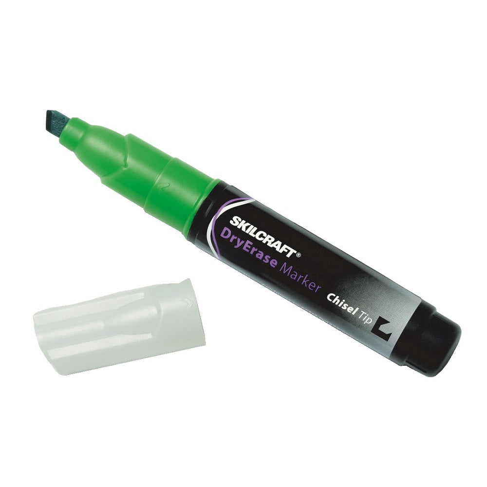 DRY ERASE CHISEL TIP MARKER, GREEN INK PK