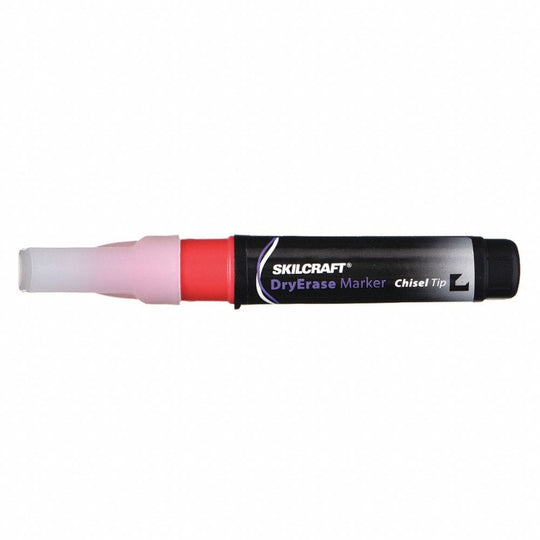 DRY ERASE CHISEL TIP MARKER, RED INK PK