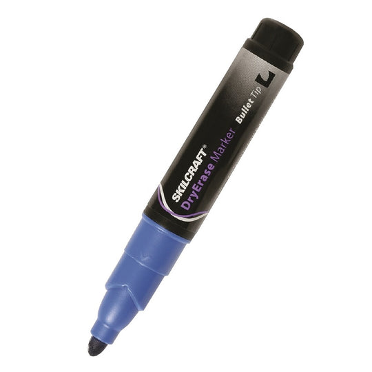 DRY ERASE BULLET TIP MARKER, TUBE TYPE, BLUE PK