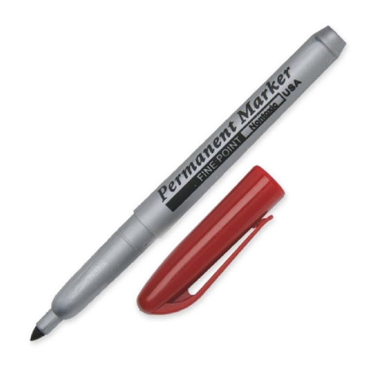 PERMANENT MARKER, FINE BULLET TIP, RED INK PK