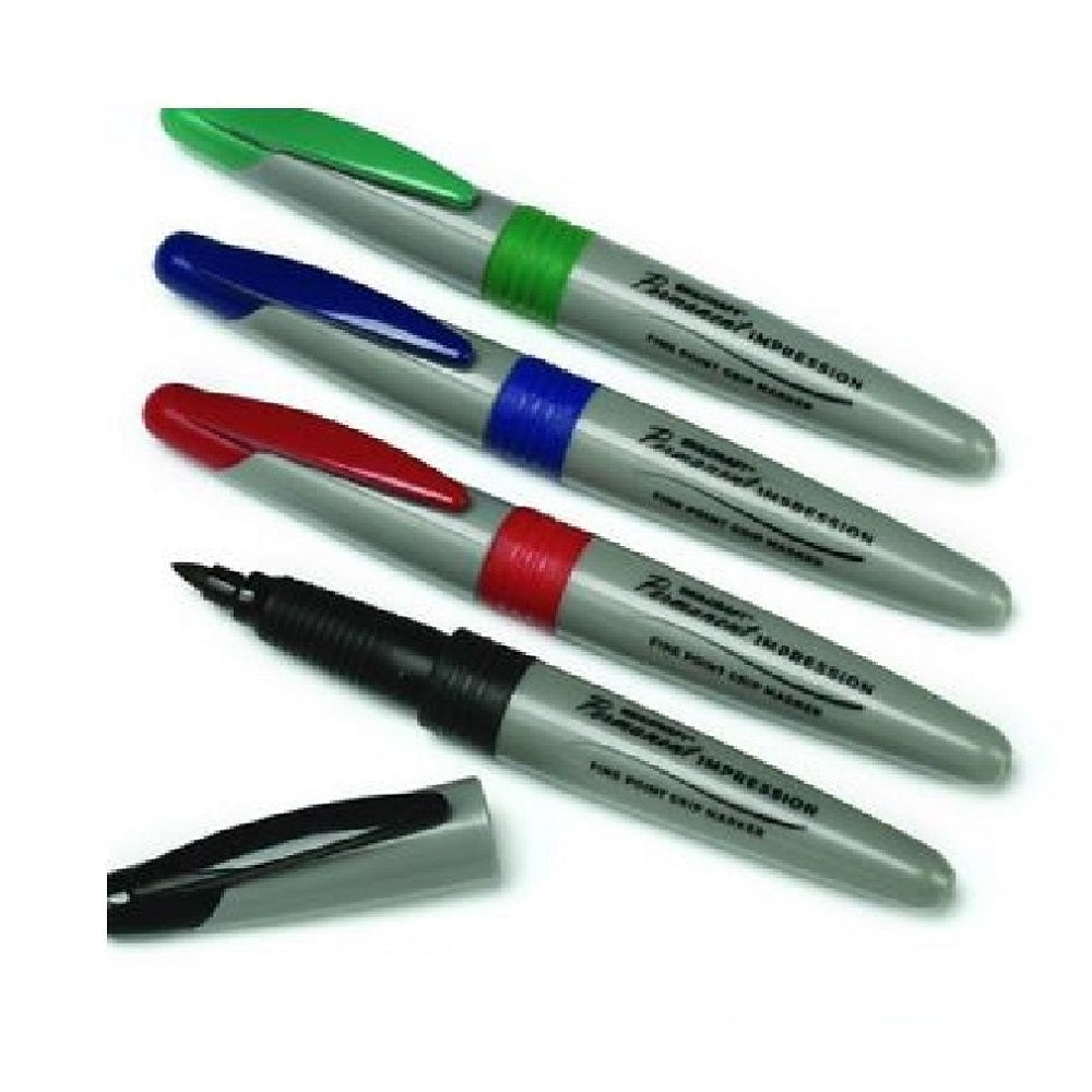 PERMANENT IMPRESSION FINE POINT MARKERS, 4 COLOR SET