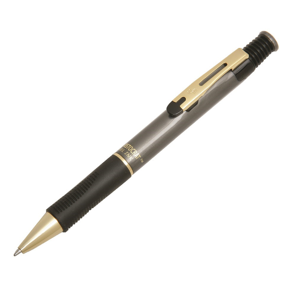 ARISTOCRAT GEL INK PEN, MEDIUM POINT, PEARL GRAY BARREL, BLACK INK