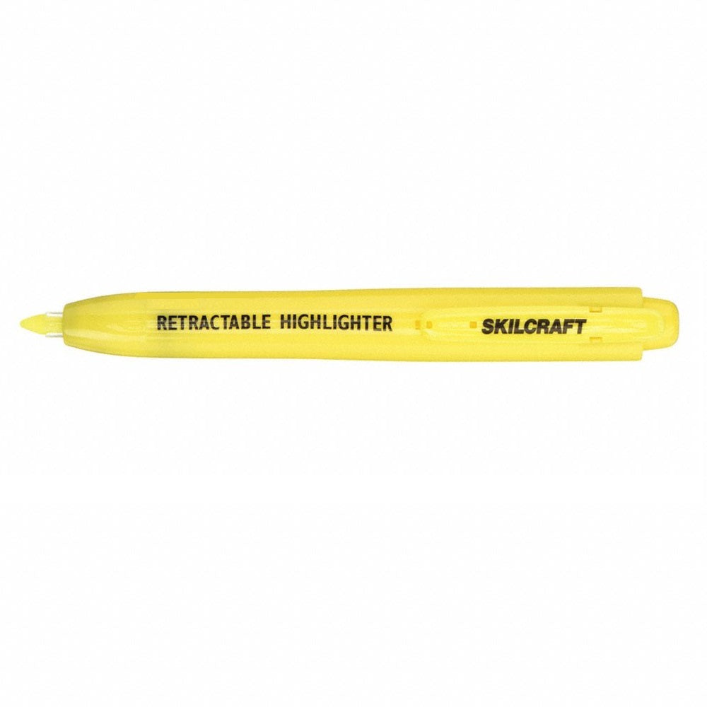 RETRACTABLE HIGHLIGHTER, CHISEL POINT, YELLOW INK