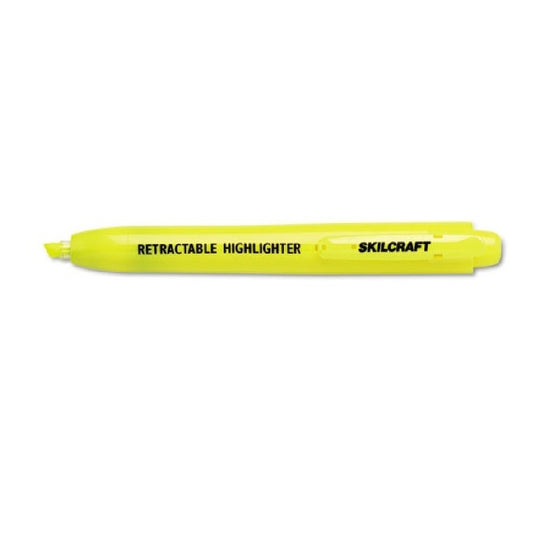 RETRACTABLE HIGHLIGHTER, CHISEL POINT - YELLOW INK