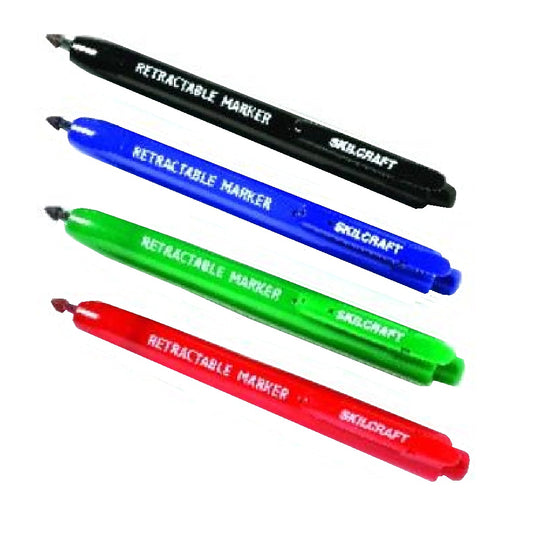 RETRACTABLE FINE POINT COLOR PERMANENT MARKERS - 4 COLOR SET