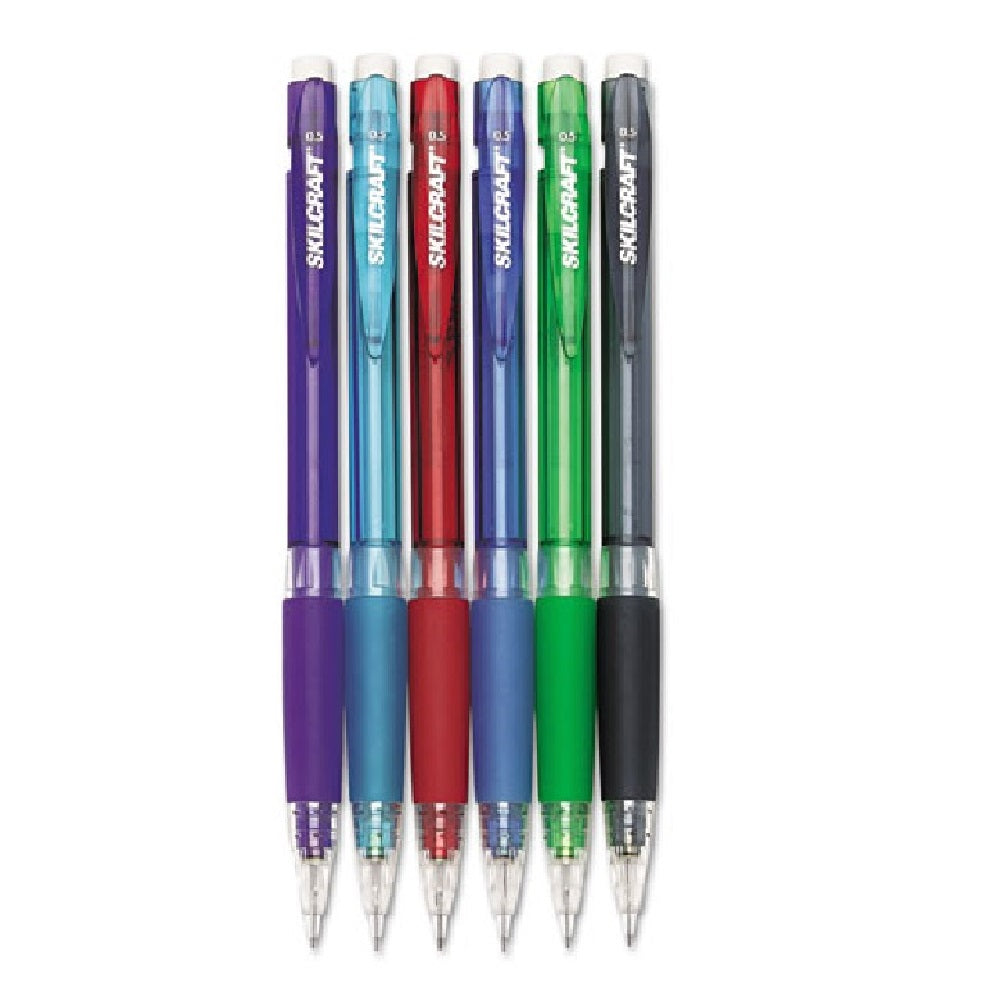 MECHANICAL PENCIL, ASSORTED JEWEL TONE BARRELS PK