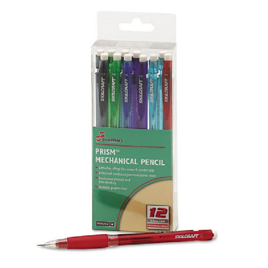 MECHANICAL PENCIL, ASSORTED JEWEL TONE BARRELS PK