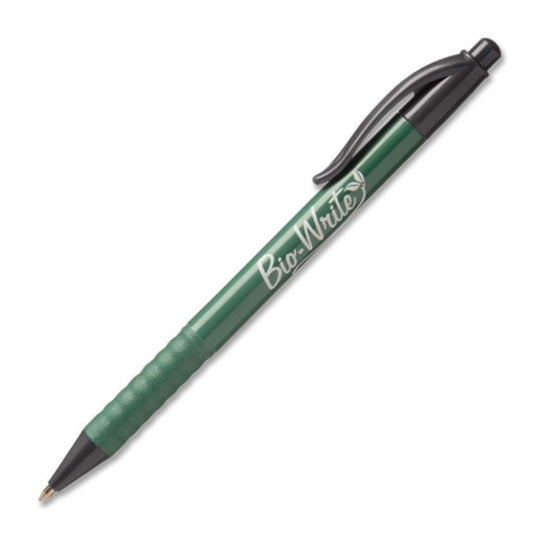 BIO-WRITE RETRACTABLE PENS, MEDIUM POINT, BLUE INK PK