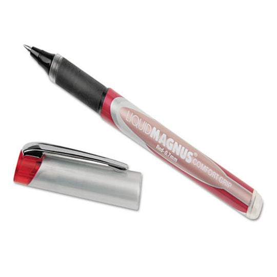 LIQUID MAGNUS STICK ROLLER BALL PEN, FINE POINT, RED INK