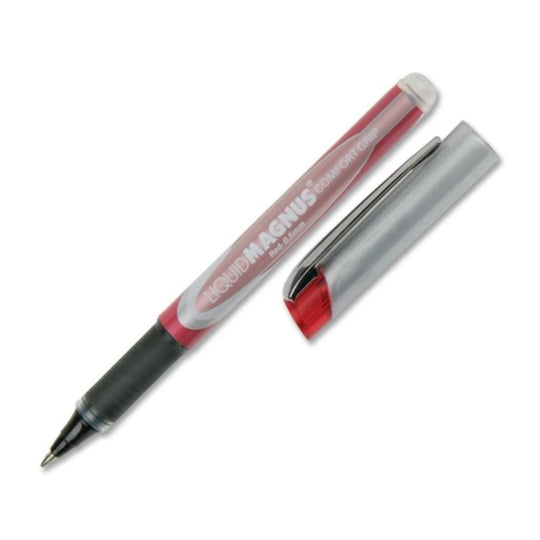 LIQUID MAGNUS STICK ROLLER BALL PEN, RED INK