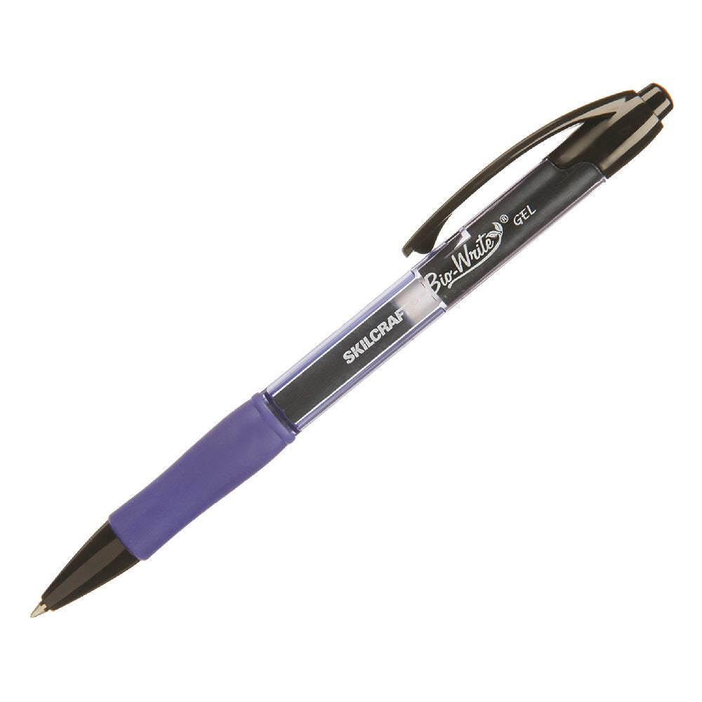 BIO-WRITE RETRACTABL GEL PEN, MEDIUM, BLUE INK PK