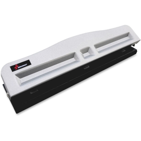 LIGHT DUTY ADJUSTABLE 3-HOLE PUNCH, 9/32" HOLES, 11 SHEET, BLACK