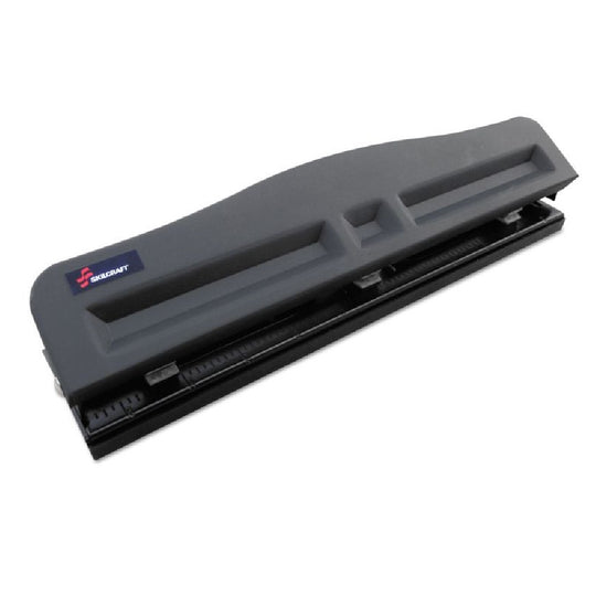 MEDIUM DUTY 3-HOLE PUNCH, 9/32" HOLES, 10 SHEET - BLACK