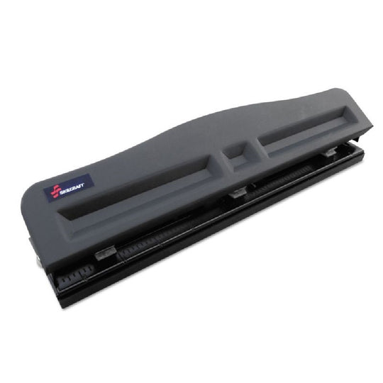 MEDIUM DUTY 3-HOLE PUNCH, 9/32" HOLES, 10 SHEET, BLACK - 12/CS