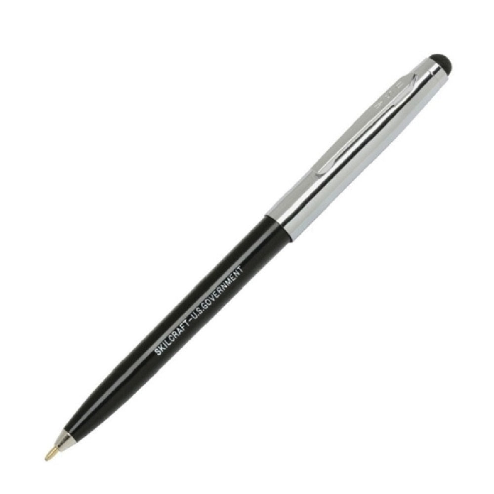 COMBO RETRACTABLE BALLPOINT PEN/STYLUS, 1MM, BLACK/SILVER BARREL, BLACK INK