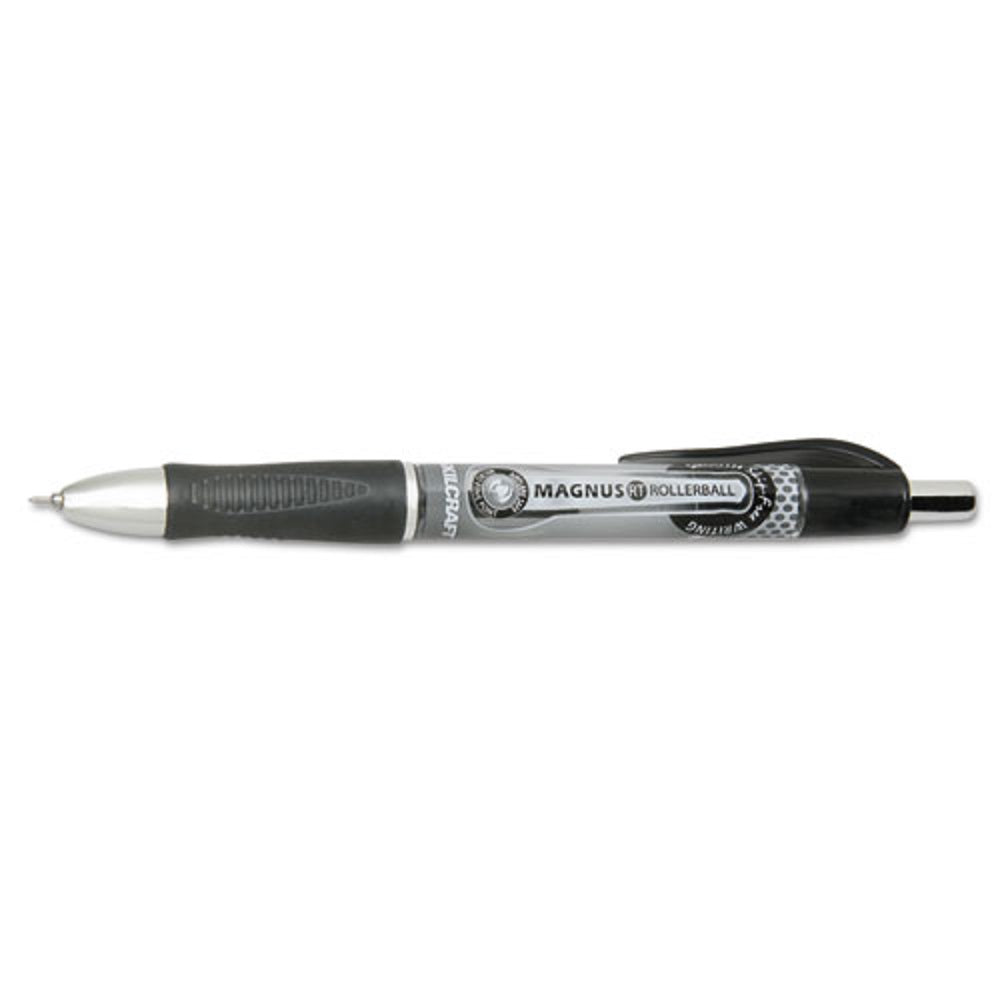 MAGNUS NEEDLE POINT RETRACTABLE ROLLERBALL PEN, BLACK INK DZ