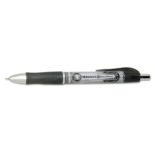 RETRACTABLE ROLLERBALL PEN, FINE POINT, BLACK DZ