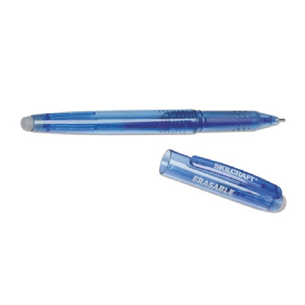 ERASABLE RE-WRITE GEL PEN, 0.7mm, BLUE/INK, BLUE BARREL  1/DOZEN