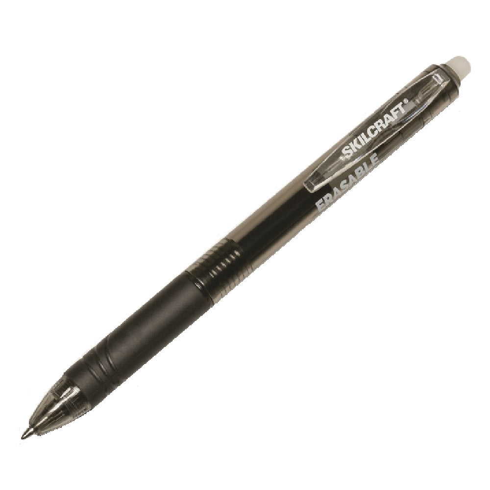 ERASABLE RE-WRITE RETRACTABLE GEL PEN, MEDIUM, BLACK INK, BLACK BARREL