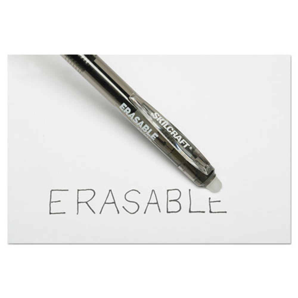 ERASABLE RE-WRITE RETRACTABLE GEL PEN, MEDIUM, BLACK INK, BLACK BARREL