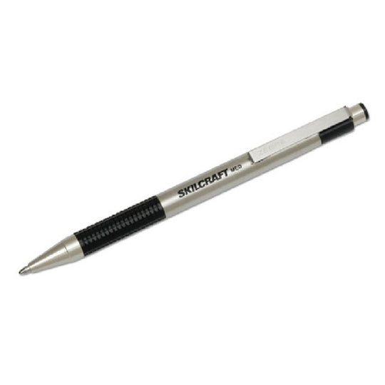 7520016661049 ZEBRA RETRACTABLE BALLPOINT PEN, MEDIUM POINT, STAINLESS STEEL BARREL BX