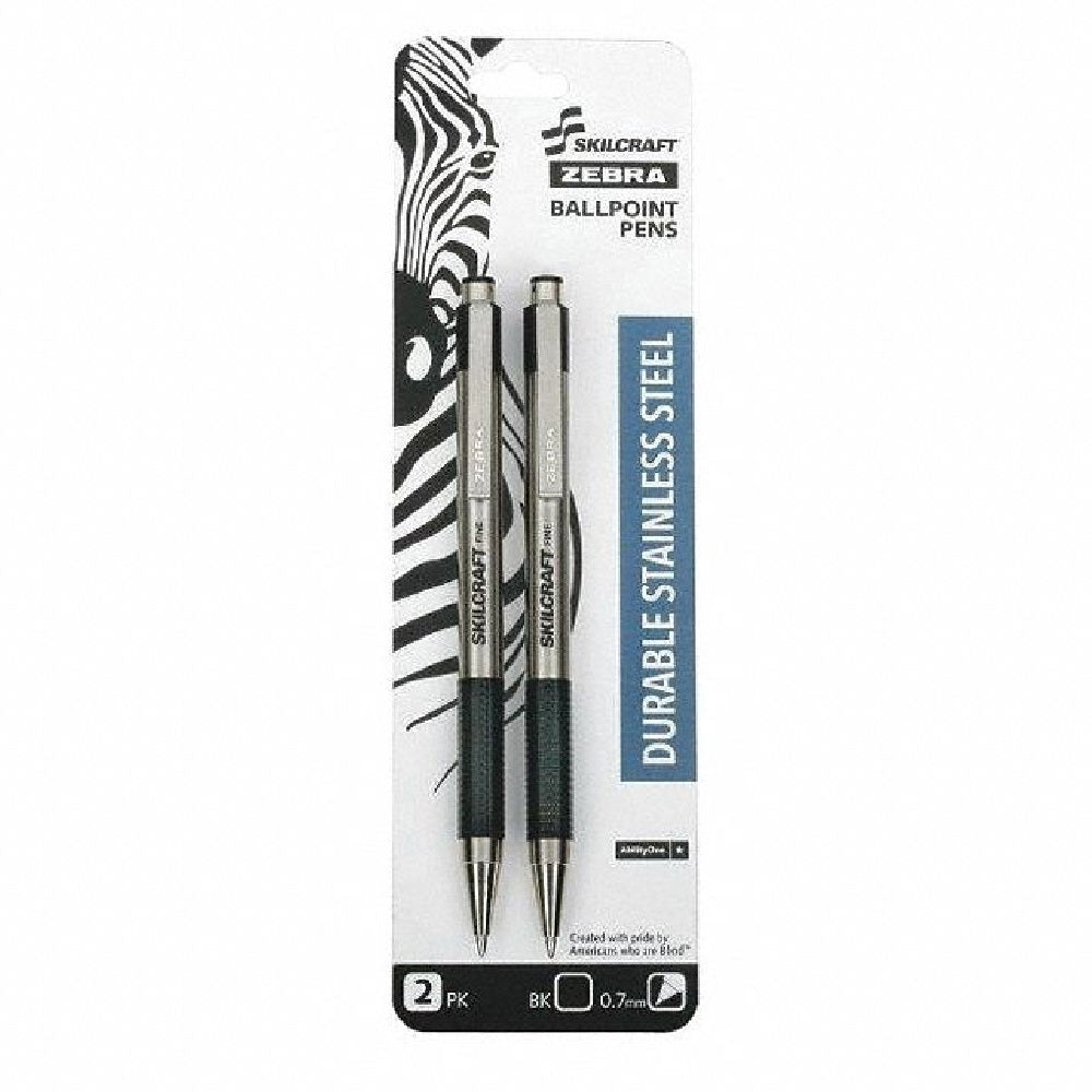 7520016661050 RETRACTABLE BALLPOINT PEN, STEEL BARREL, FINE POINT, BLACK INK BX