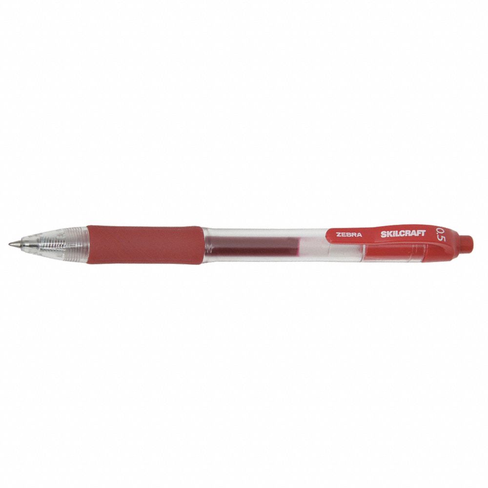 GEL PEN, RETRACTABLE, FINE POINT, RED INK