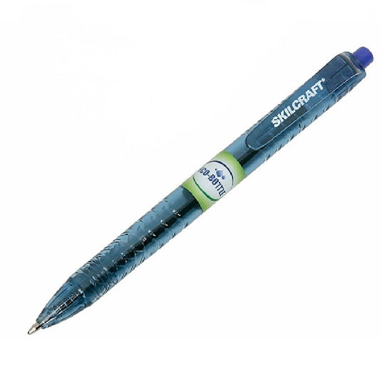 ECO-BOTTLE RETRACTABLE BALLPOINT PEN, FINE POINT, BLUE INK - 12/PK, 12 PKS/CS