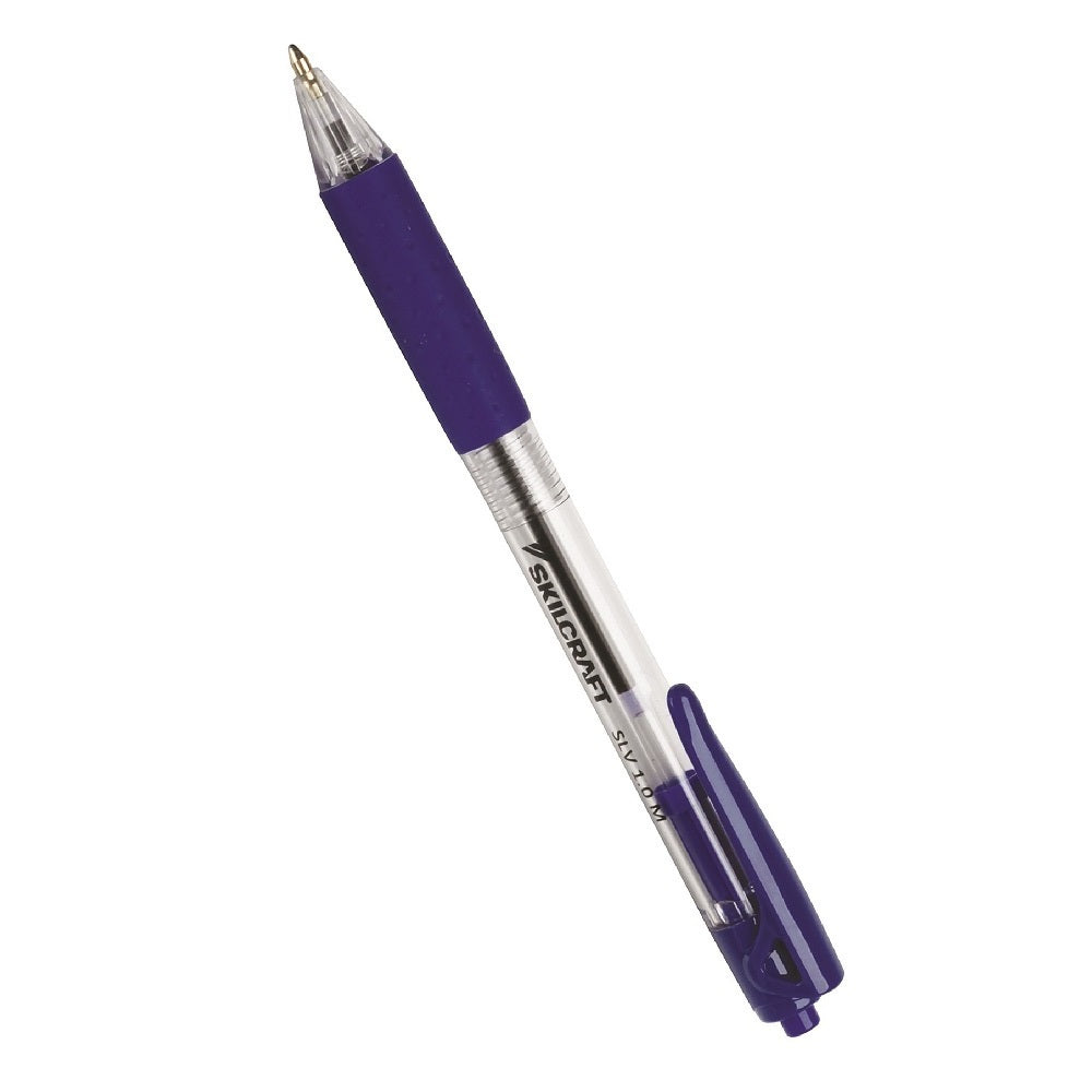 SLV-PERFORMER RETRACTABLE BALLPOINT PEN, MEDIUM POINT, BLUE - 12 PENS/PACK