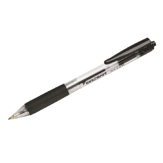 SLV-PERFORMER RETRACTABLE BALLPOINT PEN, MEDIUM POINT, BLACK - 12 PENS/PACK, 12 PACKS/CASE