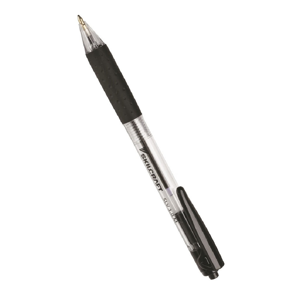 SLV-PERFORMER RETRACTABLE BALLPOINT PEN, MEDIUM POINT, BLACK - 12 PENS/PACK, 12 PACKS/CASE