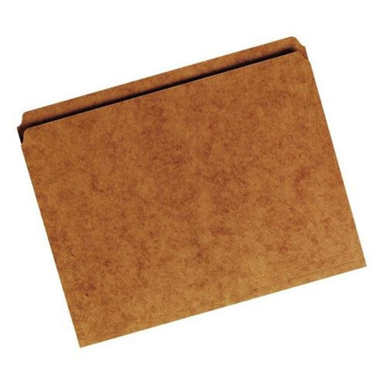 PAPERBOARD FILE FOLDER, STRAIGHT CUT, LETTER, BROWN - 100 FOLDERS