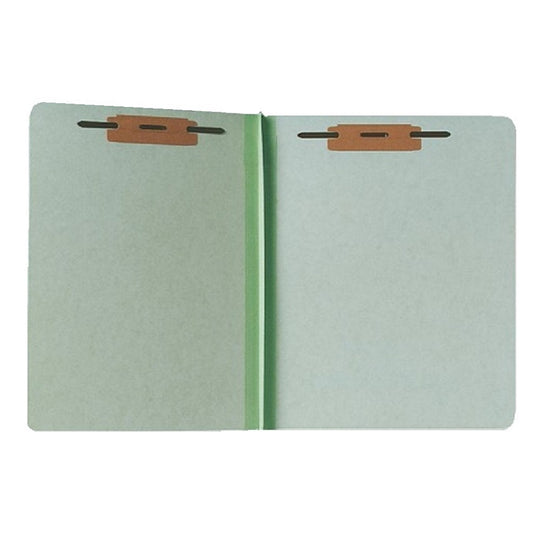 PRESSBOARD FOLDER, FILE, LEGAL, 1/3 CUT TAB, PLASTIC TABS - LIGHT GREEN