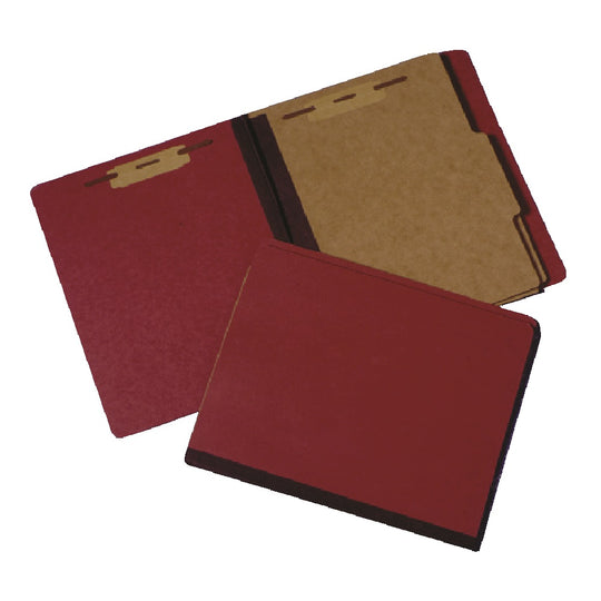 HEAVY DUTY CLASSIFICATION FOLDER, 1" CAP. PRONGS, EARTH RED