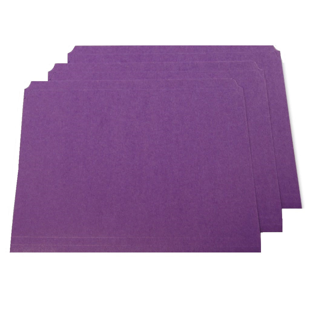 STRAIGHT CUT FILE FOLDERS, STRAIGHT TAB, LETTER SIZE - PURPLE