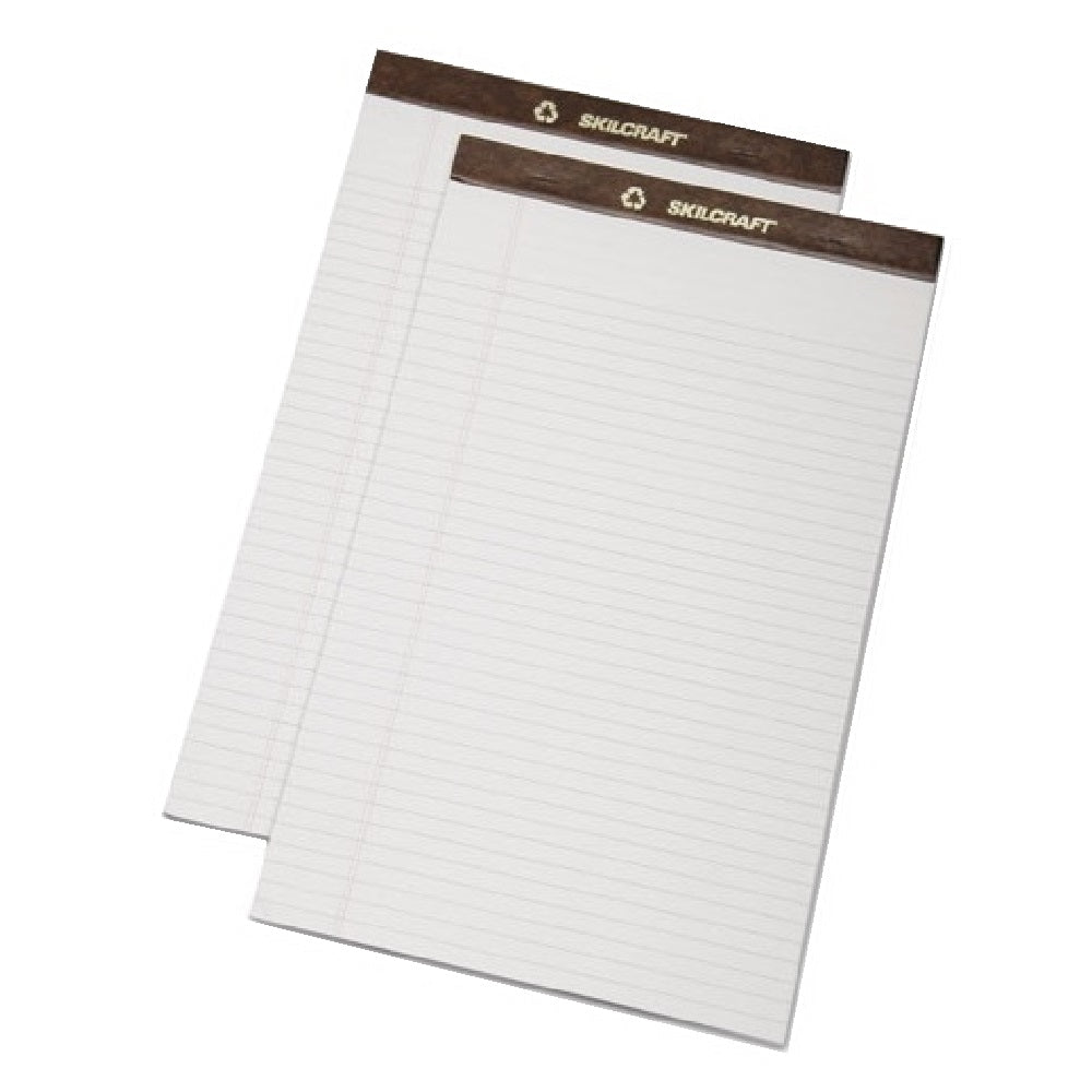 WRITING PAPER PAD, DOUBLE LINE MARGIN, WHITE PK