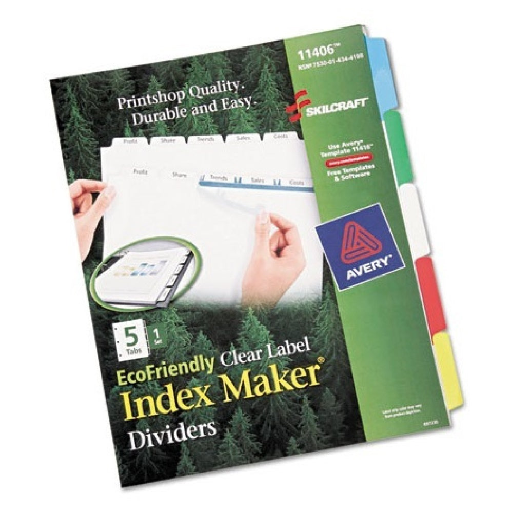 INDEX DIVIDER MAKERS, 5-TAB, BLANK TABS, LETTER, ASSORTED