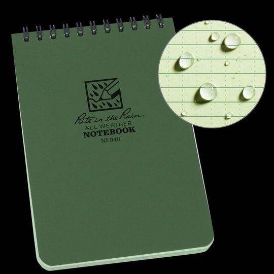 RITE N RAIN NOTEBOOK 4X6 - GREEN