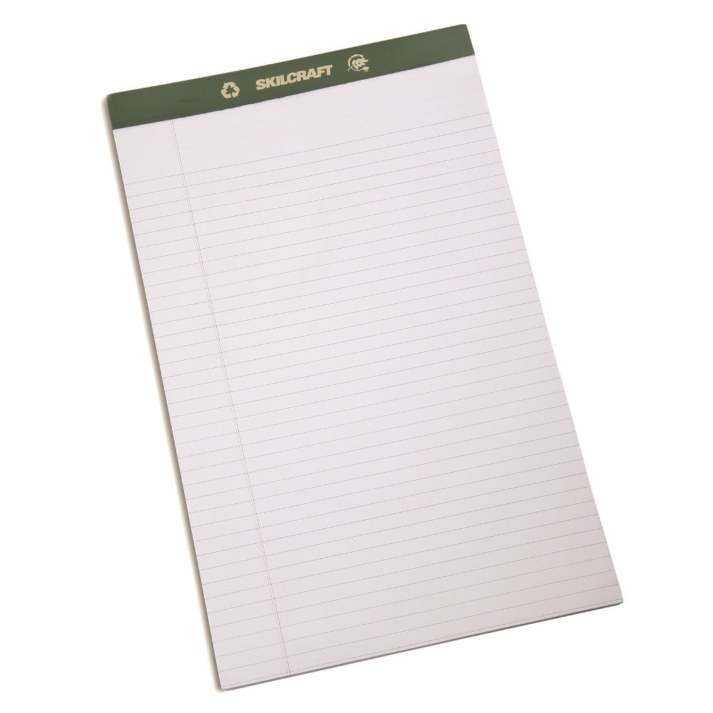 PERFORATED CHLORINE FREE WRITING PAD, LEGAL, WHITE