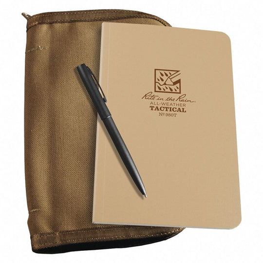 Rite in the Rain Universal Kit, Tan Cordura Fabric Cover, Field Book, Pen, 160 Pages, 4.25" x 7.25", Tan Paper