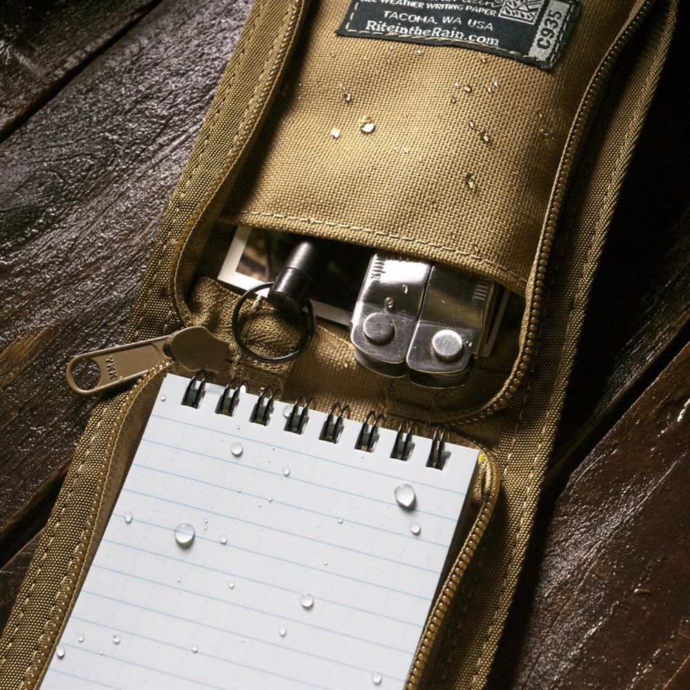 RITE IN THE RAIN UNIVERSAL KIT, ALL-WEATHER TACTICAL BLACK CLICKER PEN - TAN