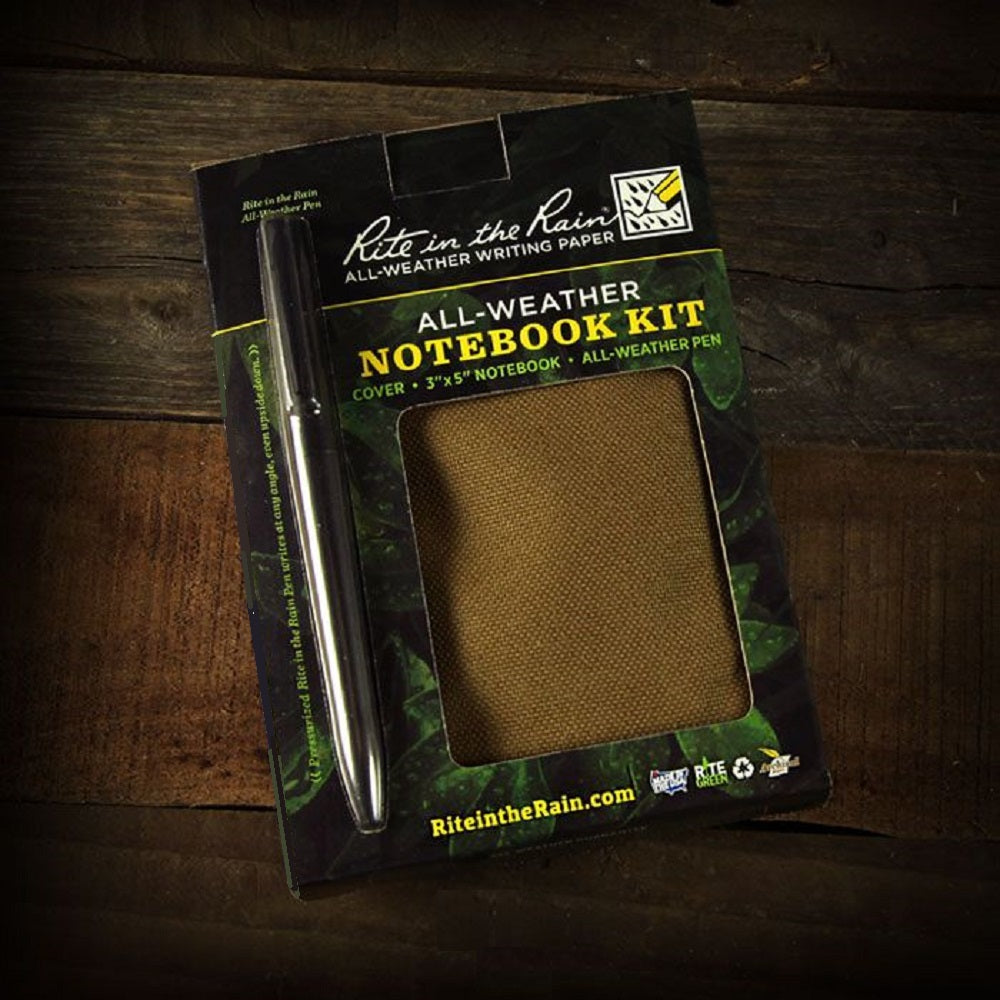 RITE N RAIN, NOTEBOOK/PEN KIT, GREEN KT