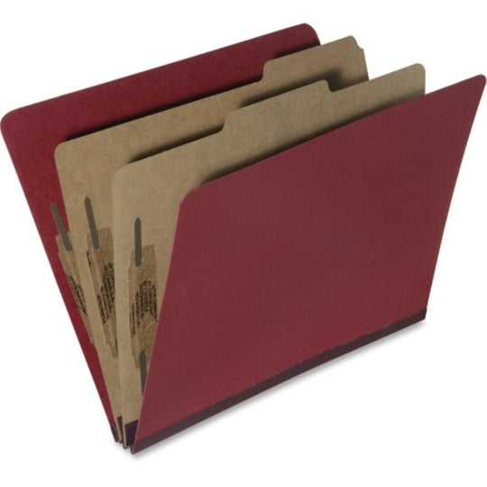 TOP TAB CLASSIFICATION FOLDERS, LETTER, 6-SECTION, DARK RED  PK