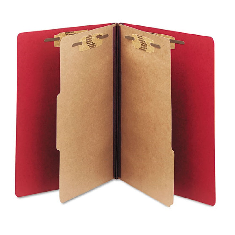 TOP TAB CLASSIFICATION FOLDERS, LETTER, 6-SECTION, DARK RED  PK