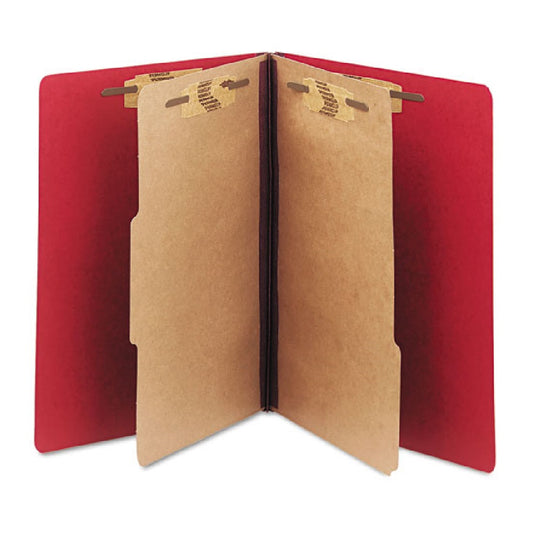 TOP TAB CLASSIFICATION FOLDERS, LETTER, 6-SECTION, DARK RED  PK