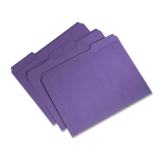 TOP TAB FILE FOLDER, SINGLE PLY, LETTER, RECYCLED, PURPLE