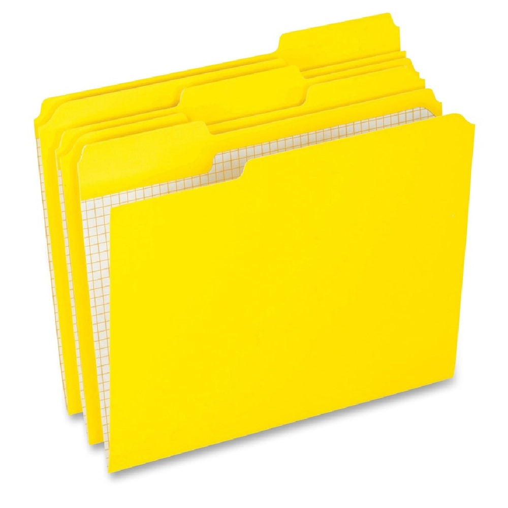 TOP TAB FILE FOLDER, LETTER, SINGLE PLY, RECYCLED, YELLOW