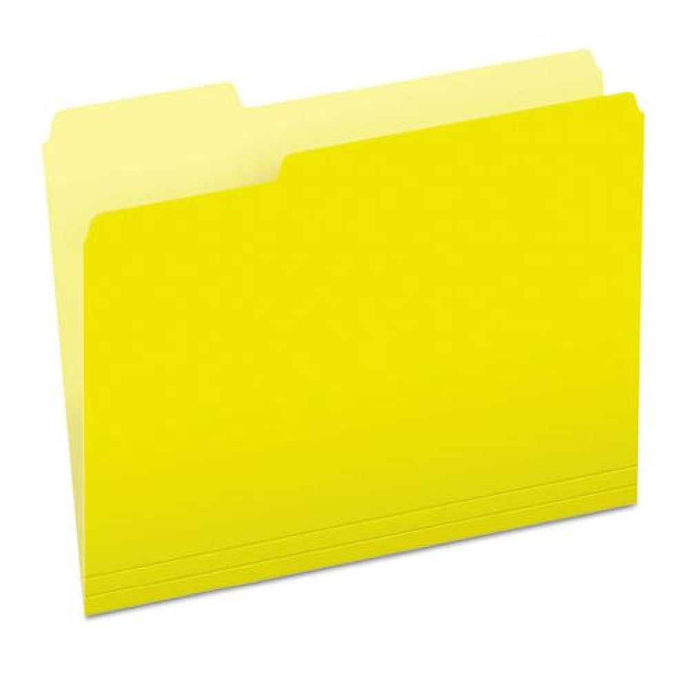 TOP TAB FILE FOLDER, LETTER, SINGLE PLY, RECYCLED, YELLOW