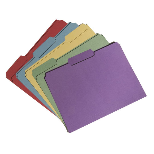 RECYCLED SINGLE PLY TOP TAB FILE FOLDER - ASSORTED