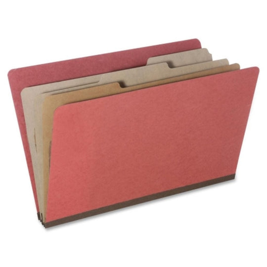 PRESSBOARD CLASSIFICATION FILE FOLDERS, LEGAL, 3" EXPANSION, 1" FASTNER CAPACITY - EARTH RED